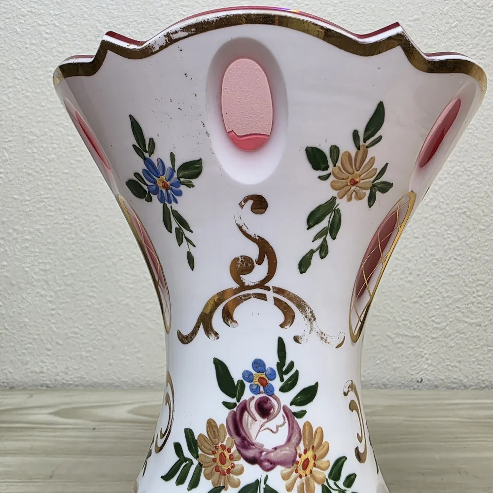 Vintage Bohemian Czech Glass Vintage Lamp